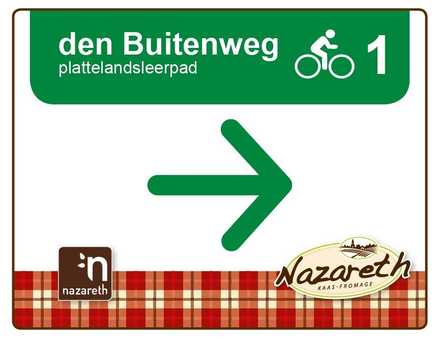 Routebordje Den Buitenweg fietslus 2