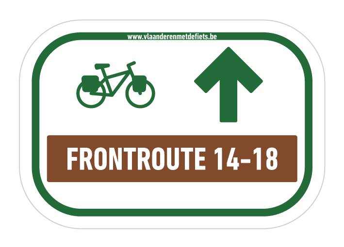 Routebordje Frontroute 14-18 - Icoonfietsroute
