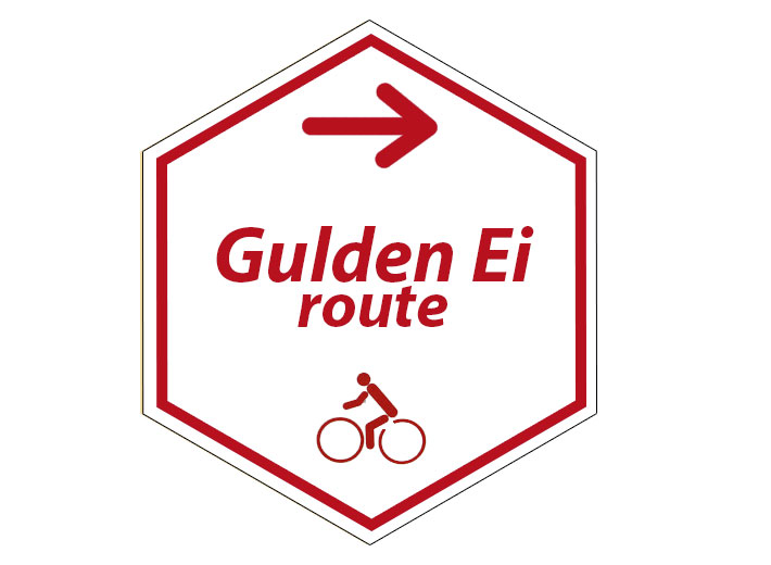 Routebordje Gulden Ei fietsroute