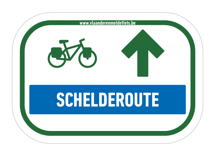 Routebordje Schelderoute - Icoonfietsroute