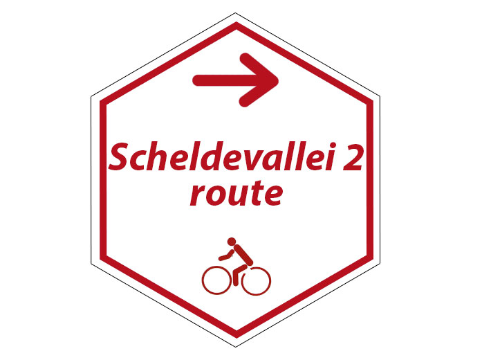 Routebordje Scheldevallei fietsroute 2