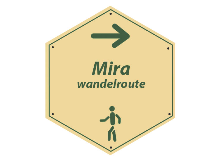 Routebordje Mirawandelroute