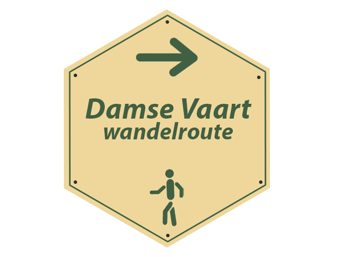 Routebordje Damse Vaartwandelroute