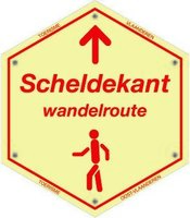 Routebordje Scheldekant Wandelroute Lus 2