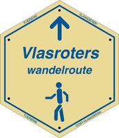 Routebordje Vlasroters Wandelroute Lus 3 - Blauw
